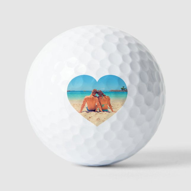 Create Your Own Heart Photo Stamps Golf Balls Gift Golfball (Vorderseite)
