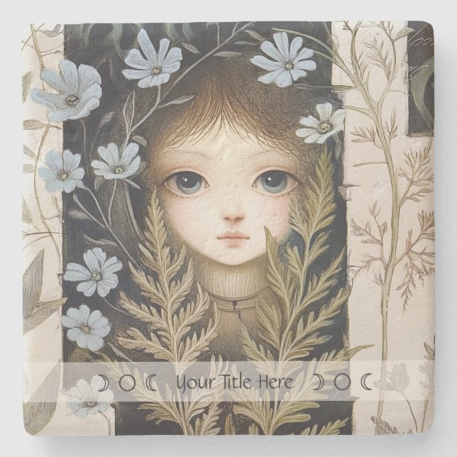 Create Your Own Hedge Witch Botanical Steinuntersetzer (Vorderseite)