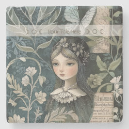 Create Your Own Hedge Witch Butterfly Botanical Steinuntersetzer