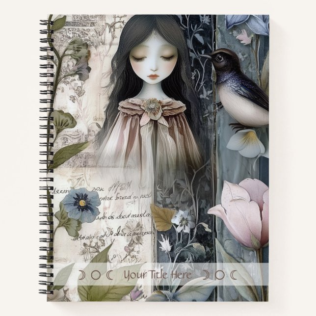 Create Your Own Hedge Witch Garden Bird Botanical Notizbuch (Vorderseite)