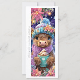 Create Your Own Highland Cow Cocoa Bookmark Card