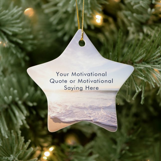 Create Your Own Inspirational Quote Beach Template Keramik Ornament (Baum)