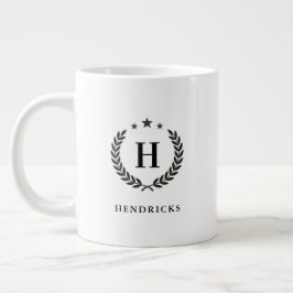Create Your Own Intel Monogram With Laurel wreaths Jumbo-Tasse