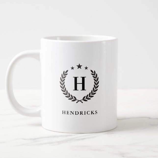 Create Your Own Intel Monogram With Laurel wreaths Jumbo-Tasse (Links)