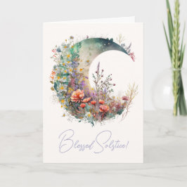 Create Your Own Iridescent Floral Crescent Moon Feiertagskarte