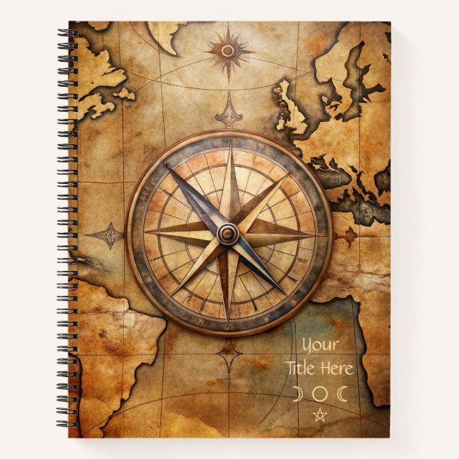 Create Your Own Journey Compass Rose Notizbuch (Vorderseite)