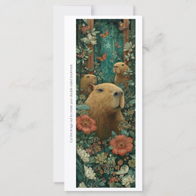 Create Your Own Jungle Capybaras Bookmark Card (Vorderseite)