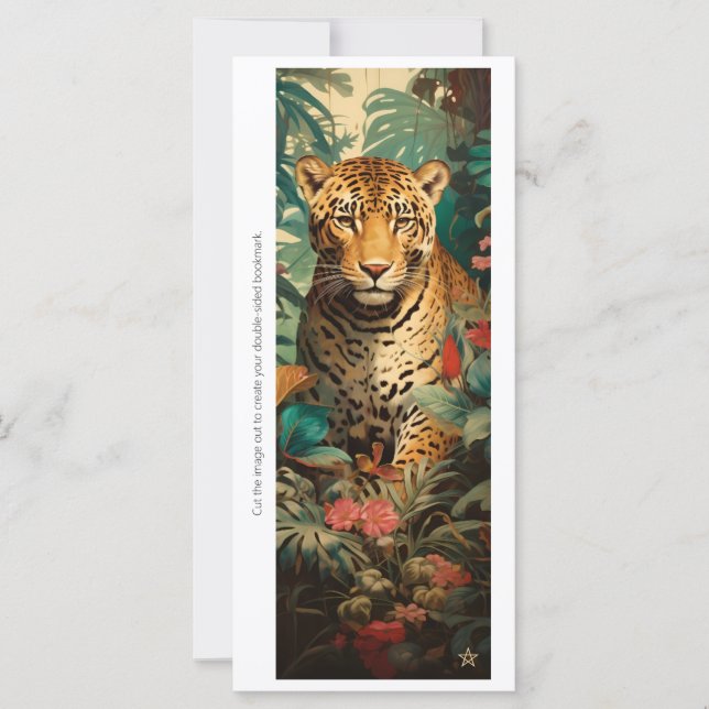 Create Your Own Jungle Cheetah Flora Bookmark Card (Vorderseite)