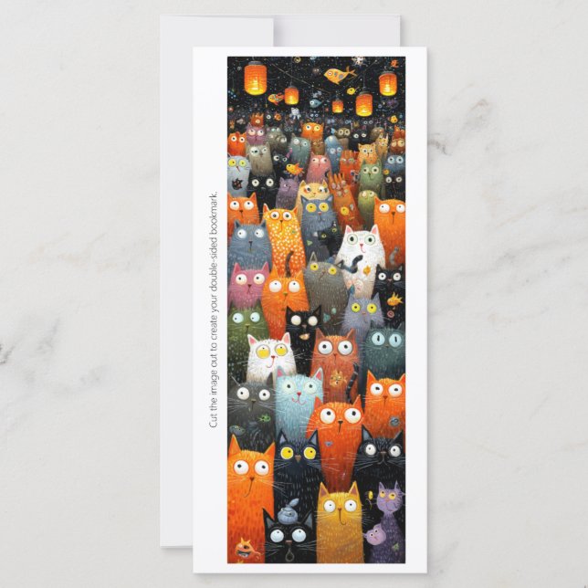 Create Your Own Kitty Cat Party Bookmark Card (Vorderseite)