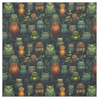 Create Your Own Kooky Owls Black Stoff