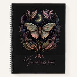 Create Your Own Leafy Celestial Lunar Moth Notizbuch
