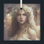 Create Your Own Libra Sun Sign Zodiac Goddess Ornament Aus Glas<br><div class="desc">This ornament features magical, mystical artwork that you can customize by personalizing it for annual sacred wheel sabbats & other celebrations. They also make terrific gifts for friends, family & sister witches. Inspired by a desire to help others express themselves: their moods, thoughts, feelings, beliefs – all of the things...</div>
