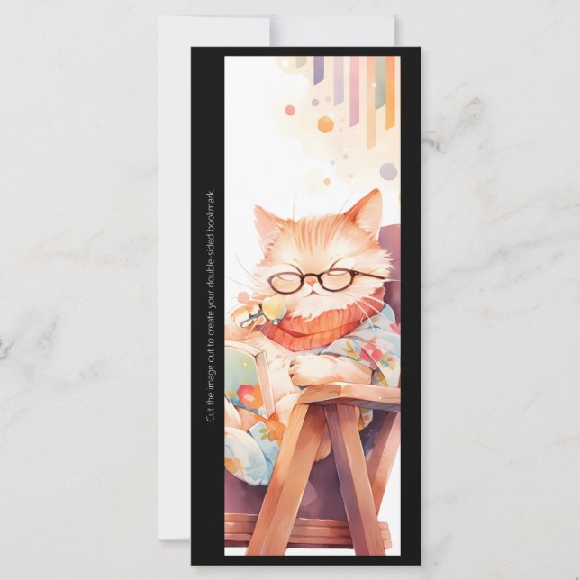 Create Your Own Lounging Ginger Cat Bookmark Card (Vorderseite)