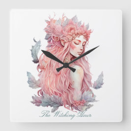 Create Your Own Lunar Love Magic Goddess Quadratische Wanduhr