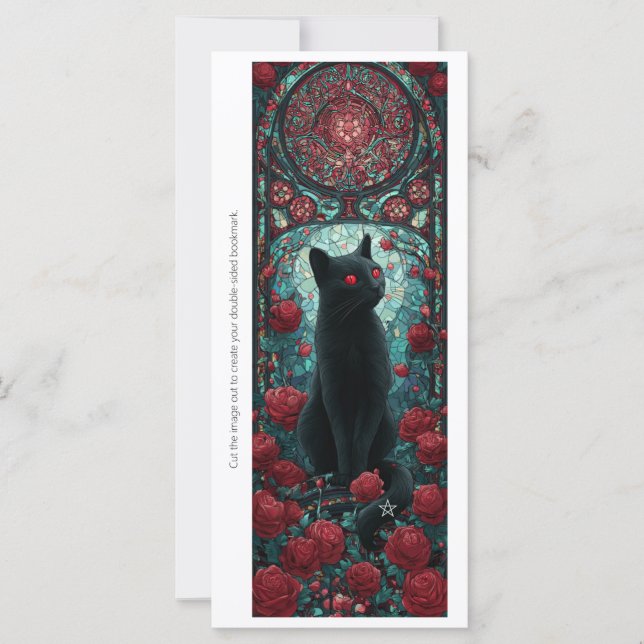 Create Your Own Magical Black Cat Bookmark Card (Vorderseite)
