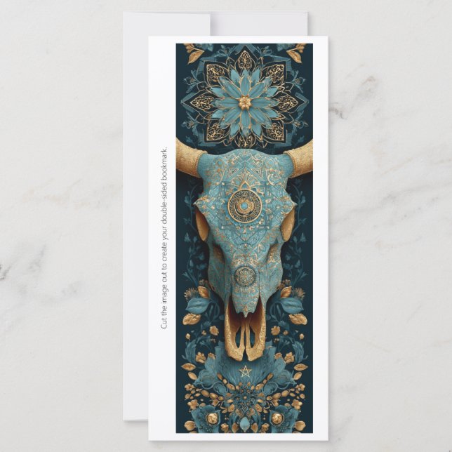 Create Your Own Magical Horned Skull Bookmark Card (Vorderseite)