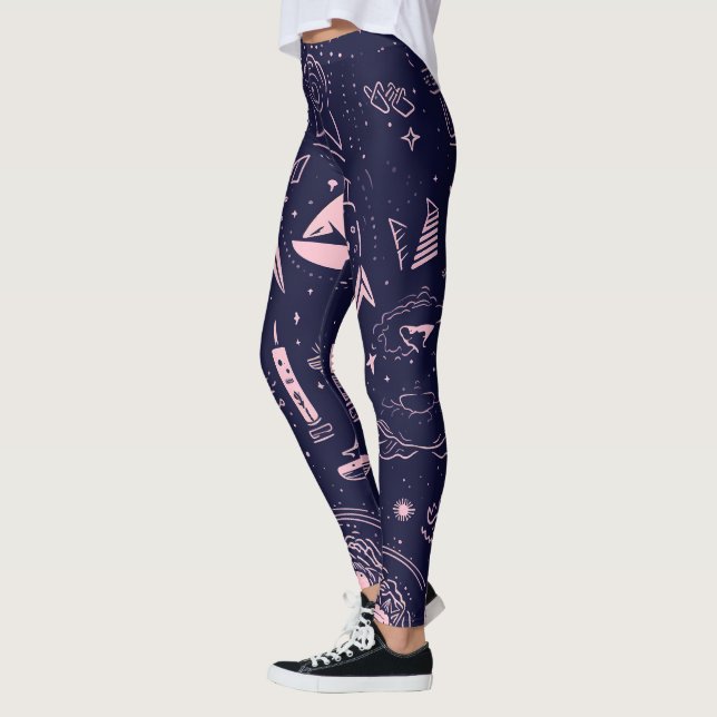 Create Your Own Mauve Pagan Symbols Purple Leggings (Links)