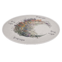 Create Your Own Misty Spring Floral Crescent Moon Schneidebrett