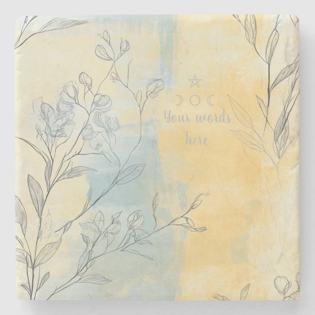 Create Your Own Misty Sunshine Floral Minimilist Steinuntersetzer (Vorderseite)