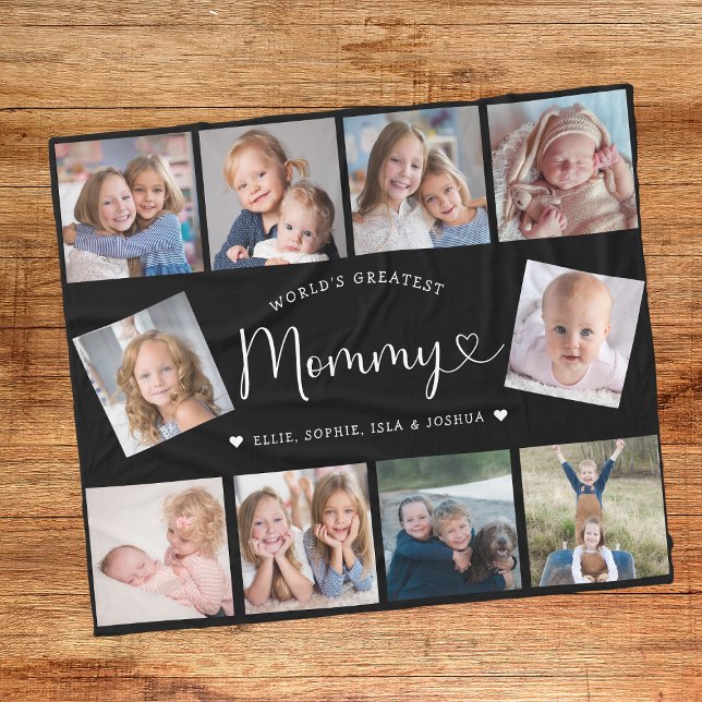 Create Your Own Mommy Photo Collage Modern Fleecedecke (Von Creator hochgeladen)