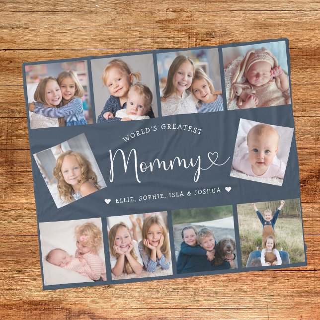 Create Your Own Mommy Photo Collage Modern Fleecedecke (Von Creator hochgeladen)