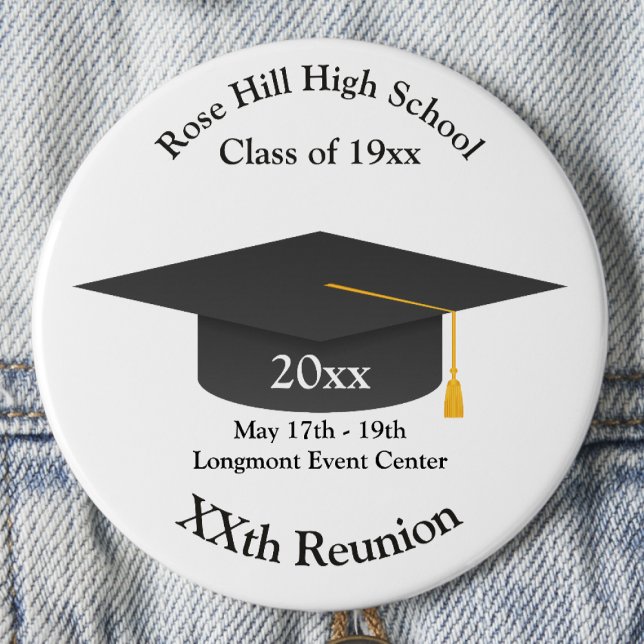 Create-Your-Own Mortarboard Class Reunion Button (Von Creator hochgeladen)