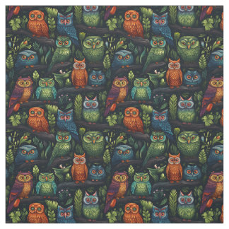 Create Your Own Multicolored Owls Black Stoff