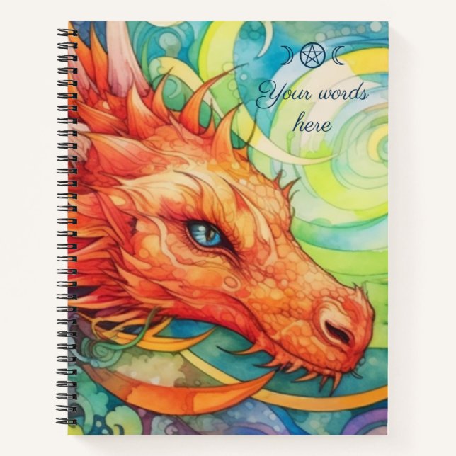 Create Your Own Multicolored Red Dragon Notizbuch (Vorderseite)