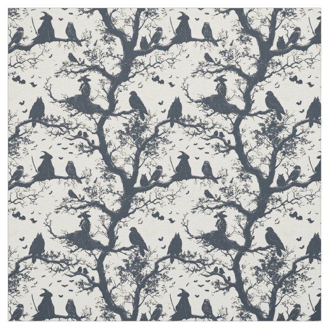 Create Your Own Musing Witch Birds Ivory Toile Stoff (Muster)