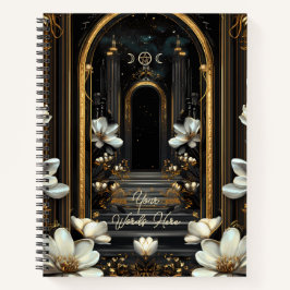 Create Your Own Mysterious Golden Floral Archway Notizbuch