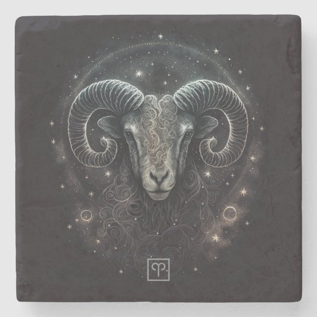 Create Your Own Mystical Aries Steinuntersetzer (Vorderseite)