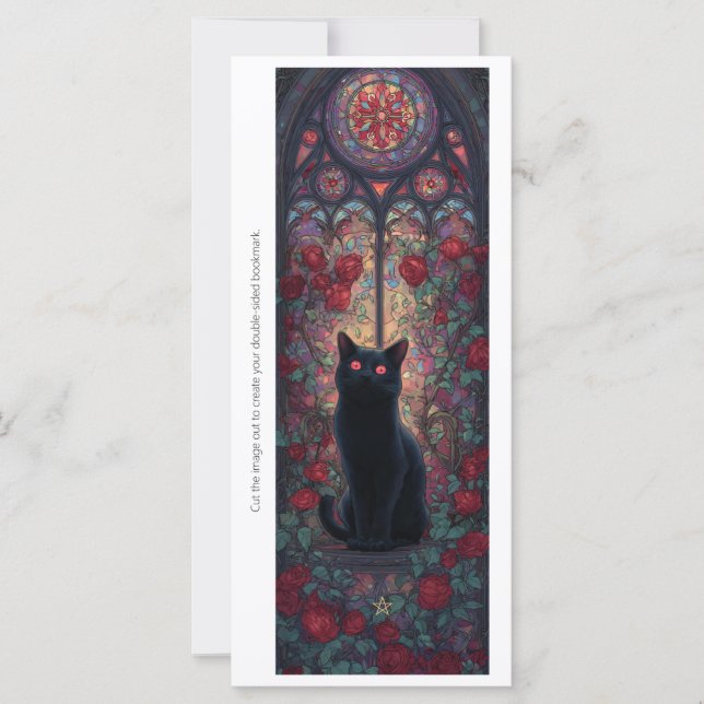 Create Your Own Mystical Black Cat Bookmark Card (Vorderseite)