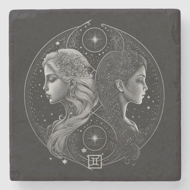 Create Your Own Mystical Gemini Steinuntersetzer (Vorderseite)