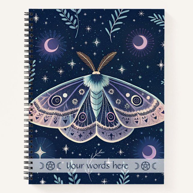 Create Your Own Mystical Moonglow Moth Notizbuch (Vorderseite)