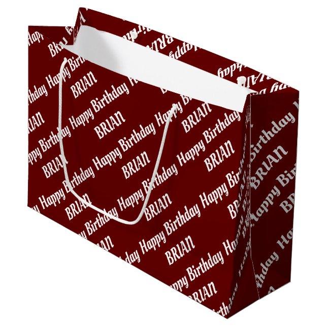 Create Your Own Name Birthday Large Gift Bag Große Geschenktüte (Vorderseite Schrägansicht)