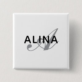 Create Your Own Name Monogram Design 2'' Square Button