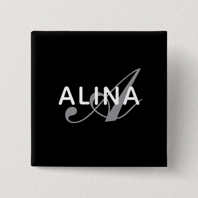 Create Your Own Name Monogram Design 2'' Square Button (Vorderseite)