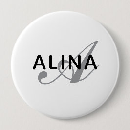 Create Your Own Name Monogram Design 4'' Round Button