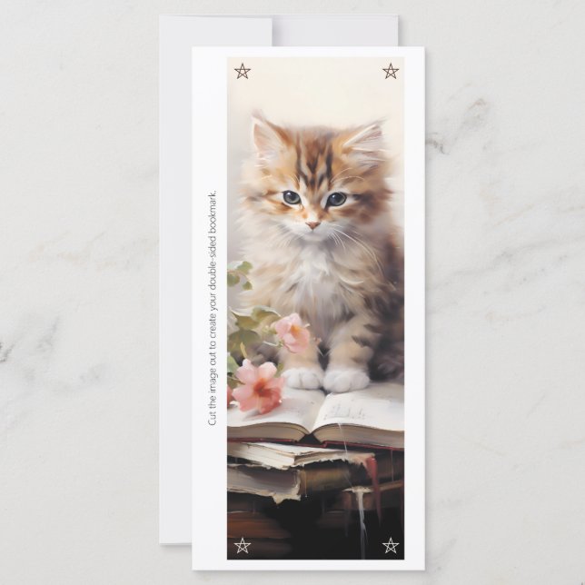 Create Your Own Orange Kitten Books Bookmark Card (Vorderseite)