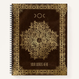 Create Your Own Ornamental Golden Brown Notizbuch