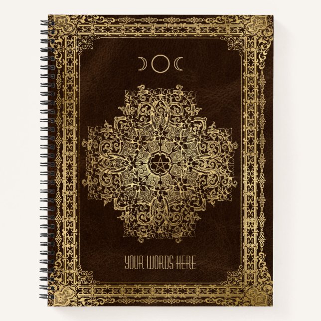 Create Your Own Ornamental Golden Brown Notizbuch (Vorderseite)