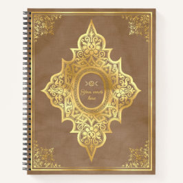 Create Your Own Ornate Gilded Beige Brown Notizbuch