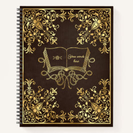 Create Your Own Ornate Gilded Grimoire Brown Notizbuch