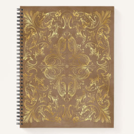 Create Your Own Ornate Gilded Nut Brown Notizbuch