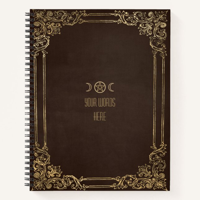 Create Your Own Ornate Golden Brown Notizbuch (Vorderseite)