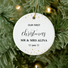 Create Your Own Our First Christmas Married Keramik Ornament