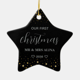 Create Your Own Our First Christmas Married Keramik Ornament