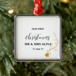 Create Your Own Our First Christmas Married Ornament Aus Metall