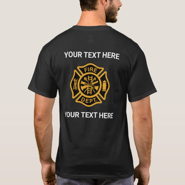 Create Your Own Personalized Fire Department Logo T-Shirt (Rückseite)