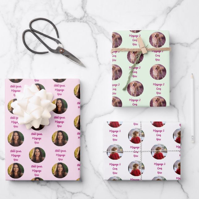 Create Your Own Photo and Message Personalized Geschenkpapier Set (Vorderseite)